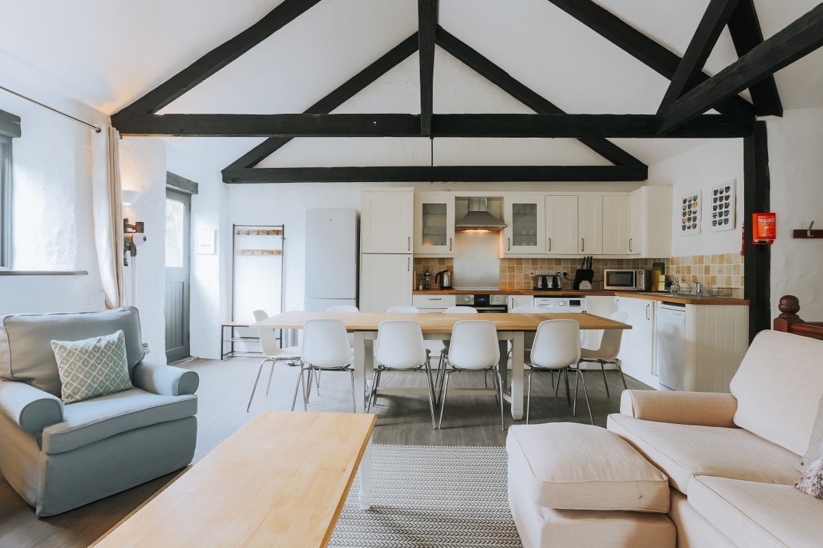 Kitchen and living area of Wheel House